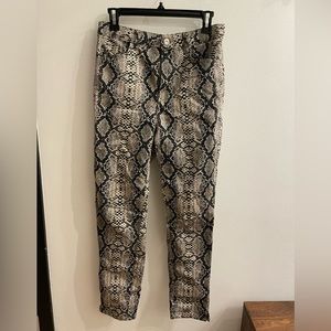 Zara snakeskin denim pants